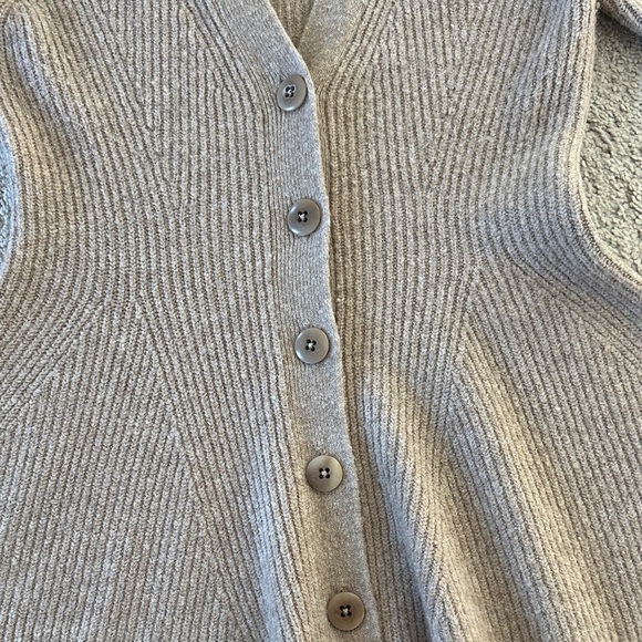 Anthropologie Taupe Ribbed Knit Cardigan - Picture 6 of 6
